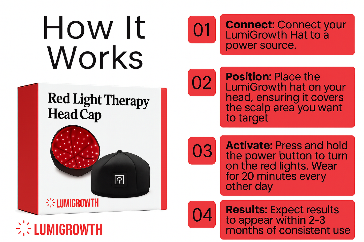 FDA Approved HairRevive Red Light Therapy Hat - LumiGrowth